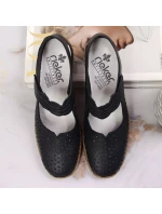 Rieker W RKR139 tmavomodré kožené čižmy