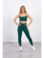 Súprava s blúzkou s rebrovaním zelená