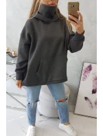 Zateplená mikina so zipsom na chrbte grafitová Zateplená mikina so zipsom na chrbte grafitová