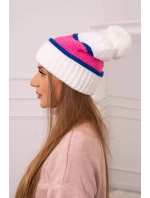 Dámska čiapka Kinga K297 biela+sivá+svetlo ružová Dámska čiapka Kinga K297 biela+sivá+svetlo ružová