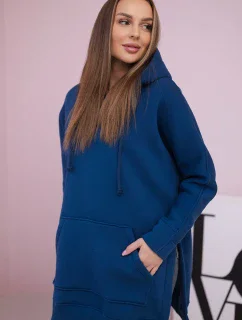 Zateplená mikina s bočnými rázporkami z džínsoviny