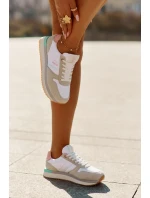 Dámske semišové tenisky Big Star HI-POLY SYSTEM - béžovo-biele