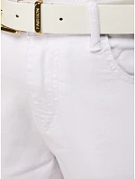 Dámske džínsy s vysokým pásom a opaskom Mom Fit white FashionStreet UY2924