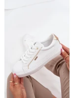 Damskie Sneakersy Z Eko Skóry Big Star SS274026 Biało-Złote