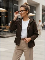 Dámska čokoládová semišová bunda hit sezóny FashionStreet TY5576