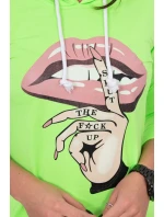 Šaty s dlhším chrbtom a farebnou neónovou potlačou