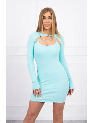 Mentolové pruhované šaty na mieru