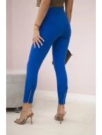 Bavlnené nohavice s mašľou v chrpovo modrej farbe