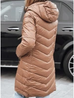 Dámska zimná dlhá prešívaná bunda ťavej farby FashionStreet TY5504 Dámska zimná dlhá prešívaná bunda ťavej farby FashionStreet TY5504