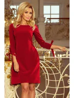 Dámske šaty v bordovej farbe s mašľami model 6291446