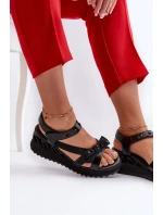 Dámske sandále s mašľou D&A čierne