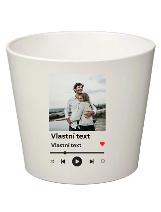 Personalizovaný kvetináč s motívom prehrávača – malý Personalizovaný kvetináč s motívom prehrávača – malý