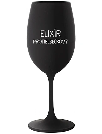 ELIXIR PROTIBLE - čierny pohár na víno 350 ml