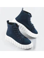 Tmavomodré šnurovacie topánky (XA060)