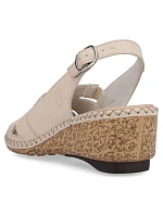 Pohodlné kožené sandále Rieker W RKR682 beige Pohodlné kožené sandále Rieker W RKR682 beige
