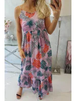 Šaty s motívom listov fialovej