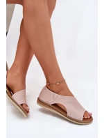 Skórzane Sandały Damskie Artiker 46C1018 Jasnoróżowe