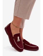 Mokasyny Loafersy Dámské Z Eko Semiš Bordó Darwen