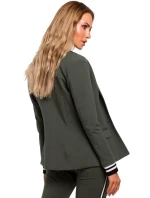 M459 Blejzer s pruhovanými rebrovanými manžetami - čierny