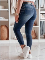 Dámske úzke džínsy s opaskom SKINNYJUP modré FashionStreet UY2223