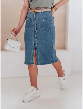 GUZIKOVA modrá midi džínsová sukňa FashionStreet CY0509
