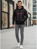 Pánska mikina s kapucňou čierna FashionStreet BX5939 Pánska mikina s kapucňou čierna FashionStreet BX5939