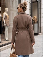 Elegantný dámsky dvojradový kabát s opaskom Fango FashionStreet NY0790 Elegantný dámsky dvojradový kabát s opaskom Fango FashionStreet NY0790