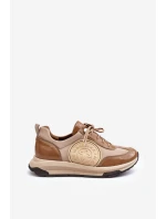 Damskie Buty Sportowe Skórzane Maciejka 06295-04 Beżowe Damskie Buty Sportowe Skórzane Maciejka 06295-04 Beżowe