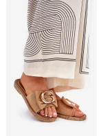 Płaskie Klapki Damskie Z Ozdobnym Detalem Camel Nellodra