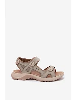 Kožené dámske sandále v športovom štýle Beige Morenia Kožené dámske sandále v športovom štýle Beige Morenia