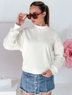 Dámska nadrozmerná mikina s nášivkou LOVASON ecru FashionStreet BY1421