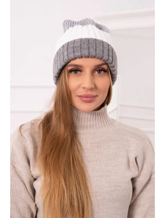 Fleecová čiapka Bojana K265 sivá+biela