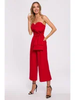 M571 Kombinéza bez ramienok - červená
