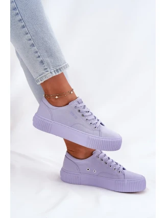 Dámske textilné tenisky Big Star - fialové