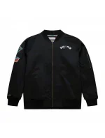 Bunda Mitchell & Ness Lightweight Satin Bomber San Antonio Spurs M SJKT6599-SASYYPPPBLCK pánska
