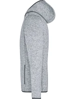Daiber JN 589 Pánska pletená fleecová bunda s kapucňou 02.0589 light melange/carbon