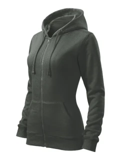 Trendy mikina na zips Dámska tmavá bridlicová