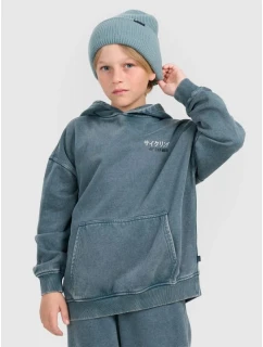 Chlapčenská mikina bez prúžkov s kapucňou 4F 4FJRAW25TSWSM2344-46S