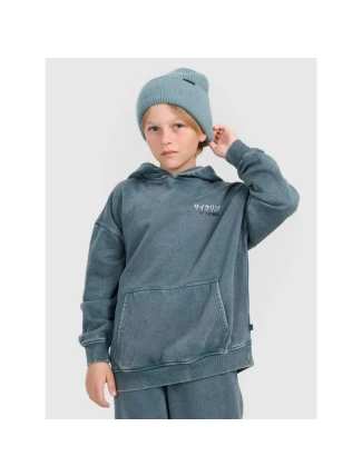 Chlapčenská mikina bez prúžkov s kapucňou 4F 4FJRAW25TSWSM2344-46S