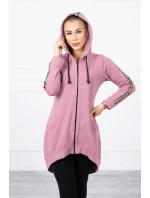 Mikina so zipsom na chrbte tmavo ružová