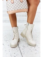 Wysokie Botki Workery Beżowe Rozelle