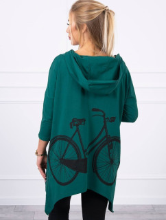 Mikina s cyklistickou potlačou zelená