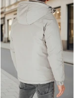 Pánska sivá zimná bunda s kapucňou FashionStreet TX5107