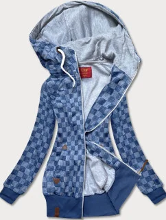 Svetlomodrá károvaná športová mikina (AMG-62)