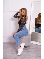 Blúzkové body v čiernej farbe gunmetal