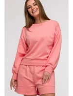 B293 Mikina s otvoreným chrbtom - koralová