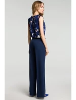 M378 Nohavice so širokými nohavicami - tmavo modré