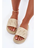 Klapki Damskie Na Platformie Big Star RR274A542 Beżowe