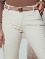 CORDFINE svetlo béžové dámske manšestrové nohavice mom fit FashionStreet UY2301