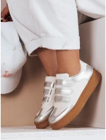 Dámske tenisky na suchý zips SOLEFIT silver FashionStreet ZY0633